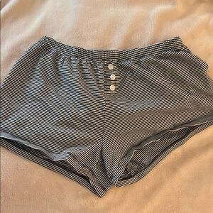 French striped sleep shorts